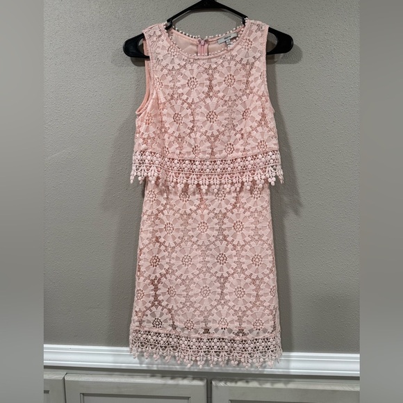 Celesta Dresses & Skirts - Celesta Pink Lace Detailed Dress Size Small